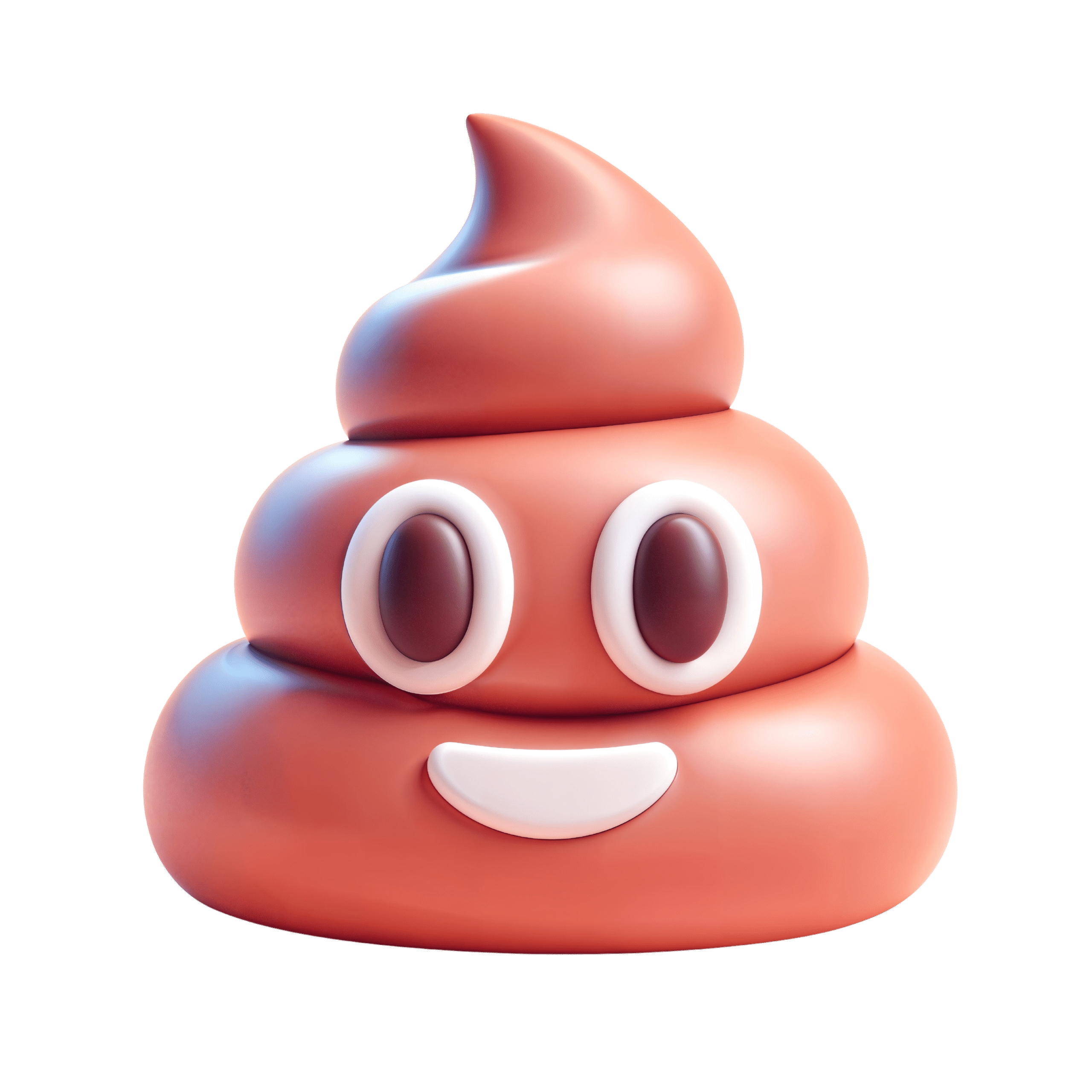 a giant happy poop in 3d cartoon style